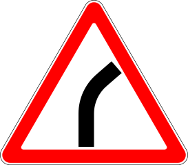 Знак 1.11.1 Опасный поворот направо