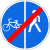Знак 4.5.6 Конец пешеходной и велосипедной дорожки с разделением движения